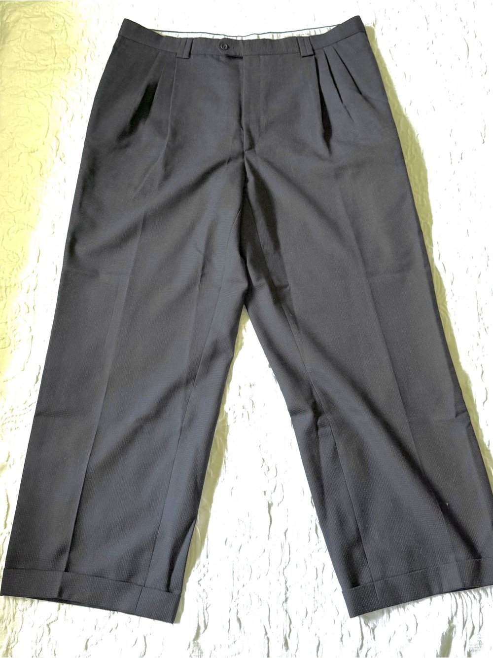 Sartori Black Pleated Front Dress Pants Made in Italy